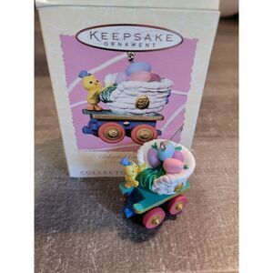 Hallmark colorful coal car 1997 Easter ornament Xmas decor